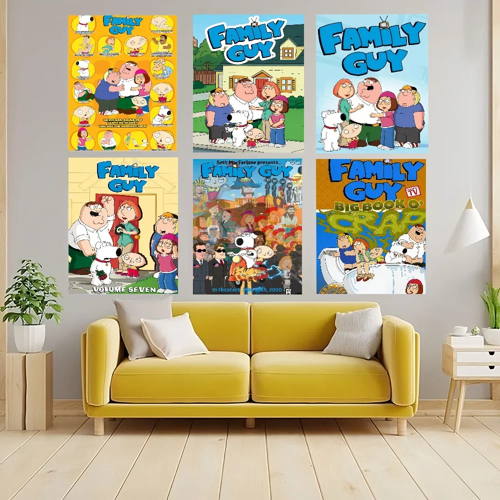 

G-Guy Cool F-Family Movie Sticky Posters Vintage Room Bar Cafe Decor Nordic Home Decor
