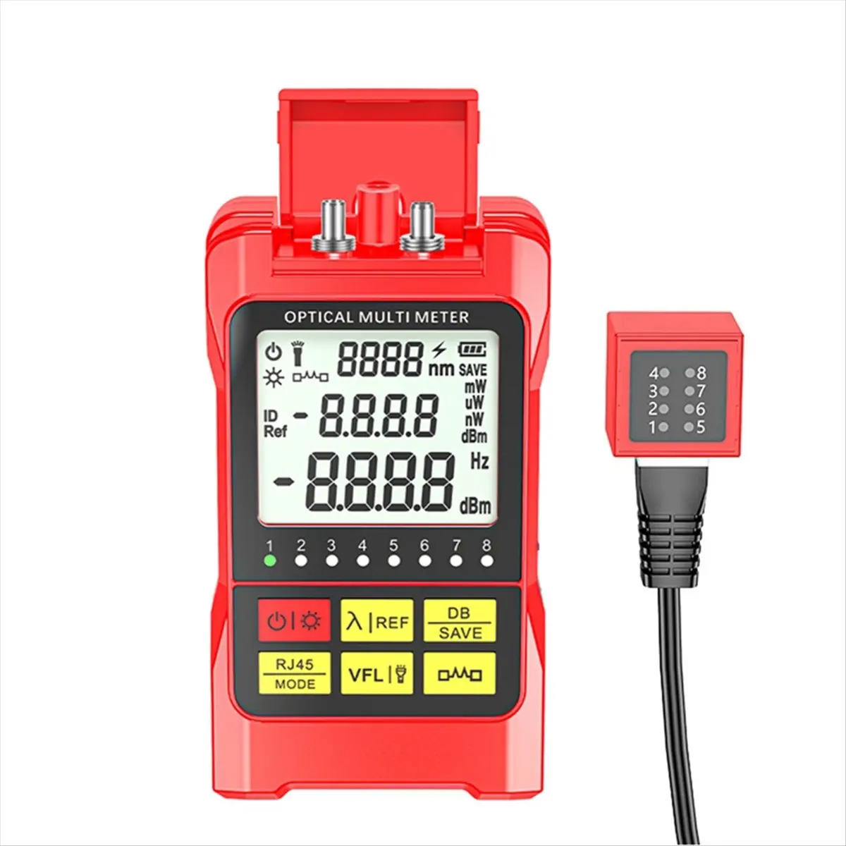 N86R Fiber Optic Optical Power Meter 50MW RJ45 Tester -70-+10dbm Mini Optical Power Meter Network Light Attenuation Tester