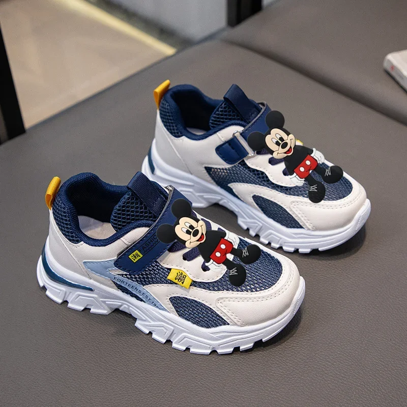

Mickey mouse Kid Casual Shoes Boy Sports Shoes Spring Summer New Soft Bottom Breathable Girl White Sports Board Shoes Disney