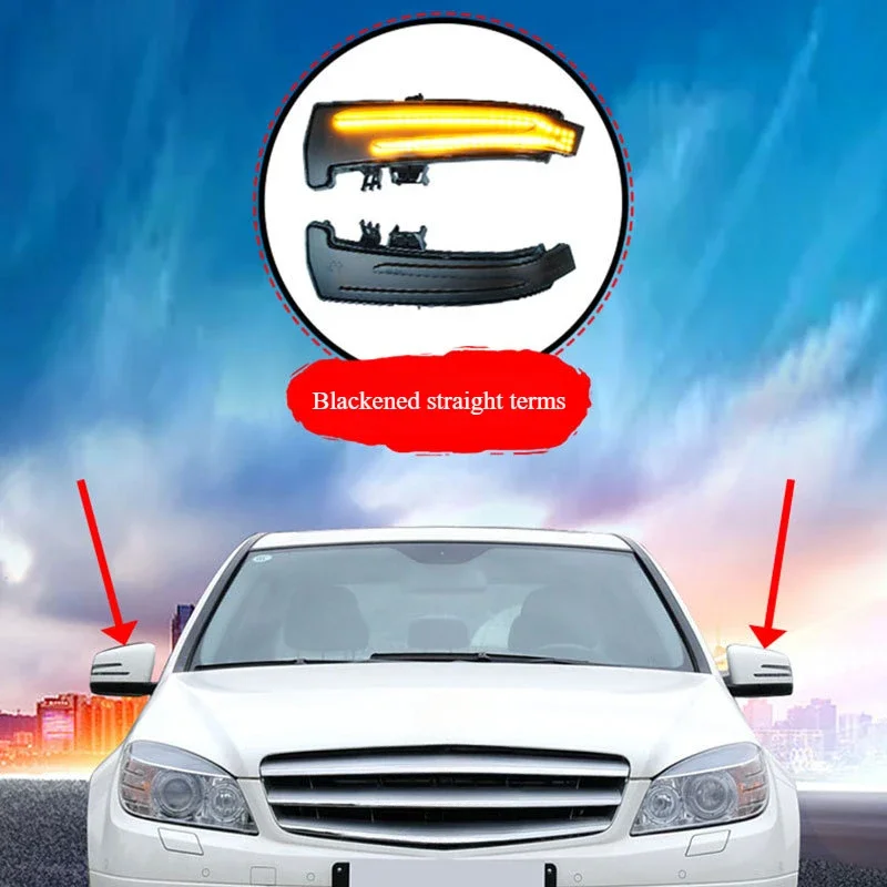 For Benz W204 ABCE-CLASS GLA CLA GLK rearview mirror, yellow light flowing turn signal