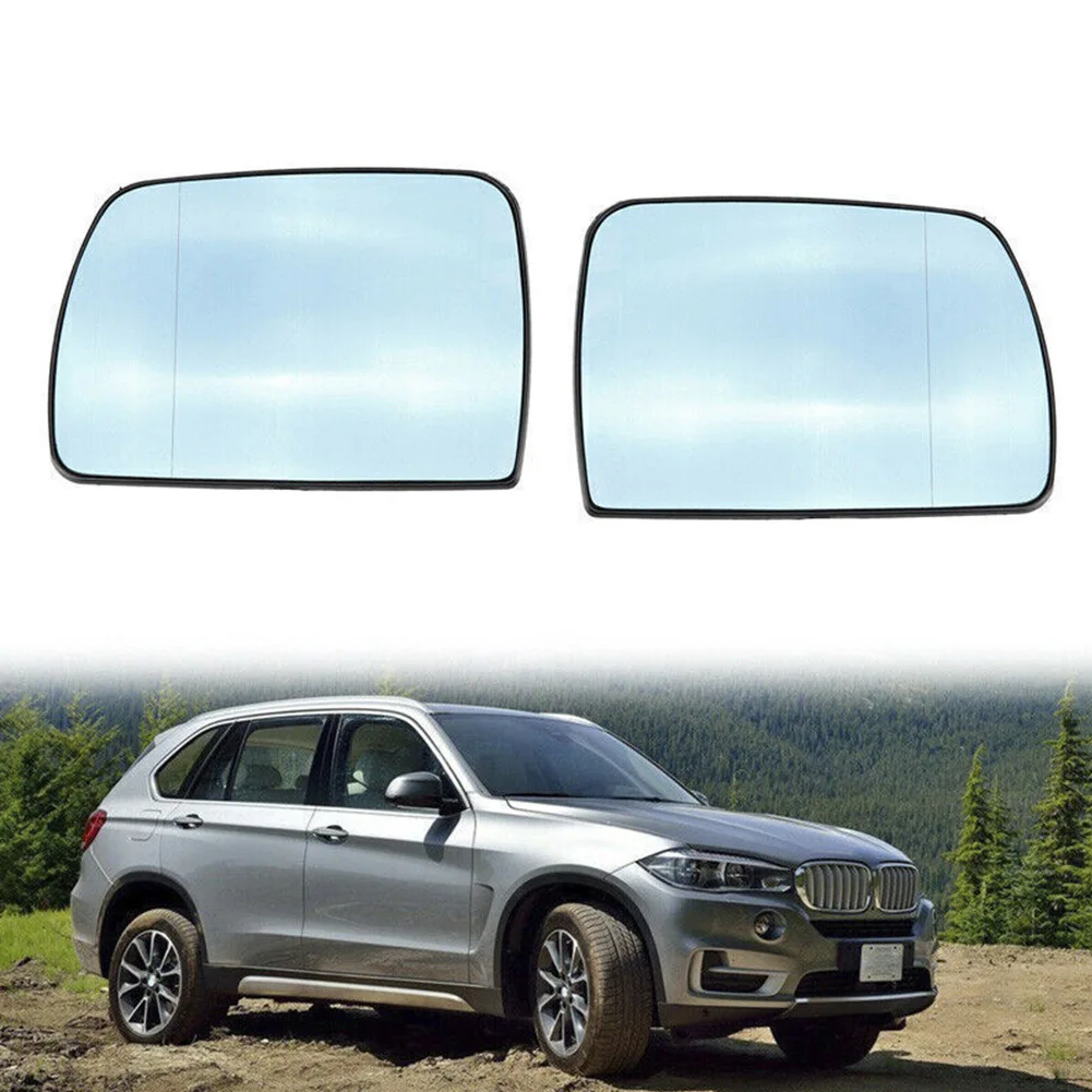 

2Pcs For BMW E53 SUV Side Rearview Glass Mirror 51168408797 Flat Mirror For Land-Rover CRD000230 Blue Reverse Lens Right & Left