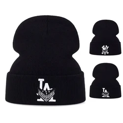 Unisex Cartoon Letter Embroidery Beanies Autumn Winter Warm Beanie Hat Caps for Women Men