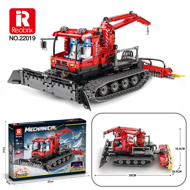 NEW 22019 Technical RC Snow Cleaning Car Toys Remote Control Snow Groomer Building Blocks Vehicle Bricks For Kids Christmas Gift