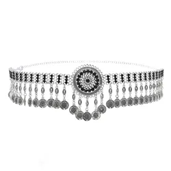 Bohemian Vintage Silver Plated Coin Tassel  Waist Belly Body Chain Dance Jewelry Dress Accessories Gift