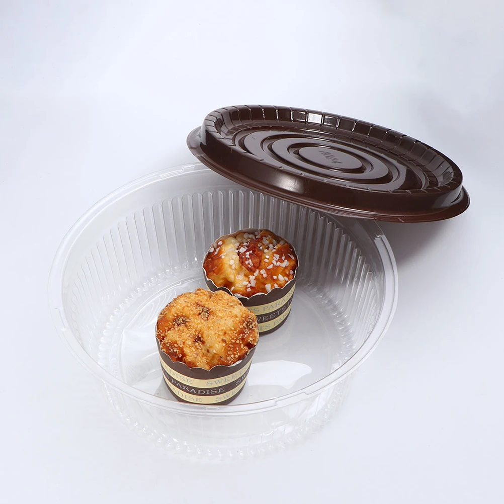 

25 pcs Cake Boxes Dessert Containers Square Single Cupcake Boxes Plastic Food Packing Lightweight Storage Use