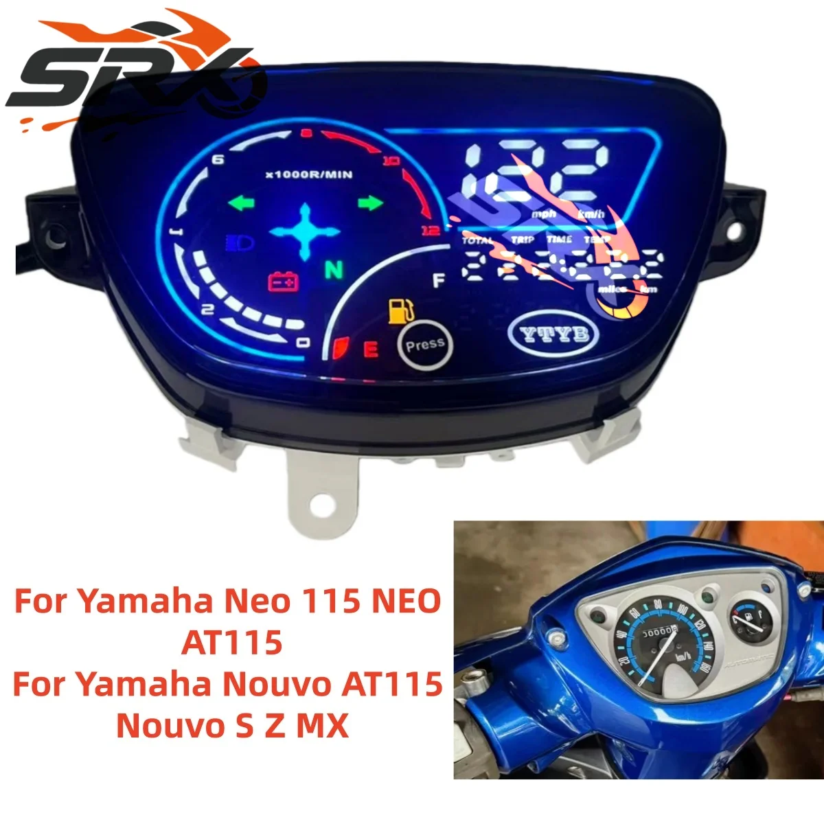 Odometer Tachometer Digital Speedometer For Yamaha Neo 115 AT115 Nouvo AT115 Motorcycle Instrument