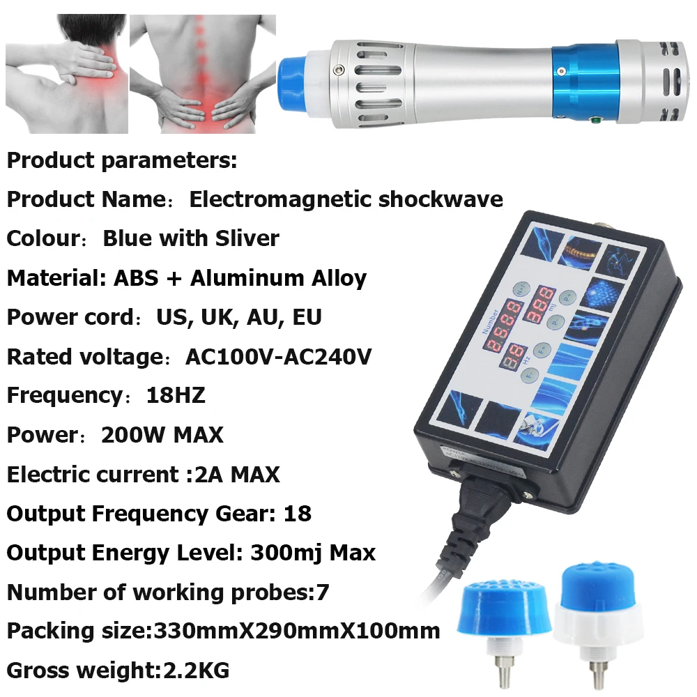 Máquina de terapia de ondas de choque 300MJ para tratamiento ED, alivia el dolor de piernas y la cintura, relajación corporal, nuevo masajeador físico profesional de ondas de choque