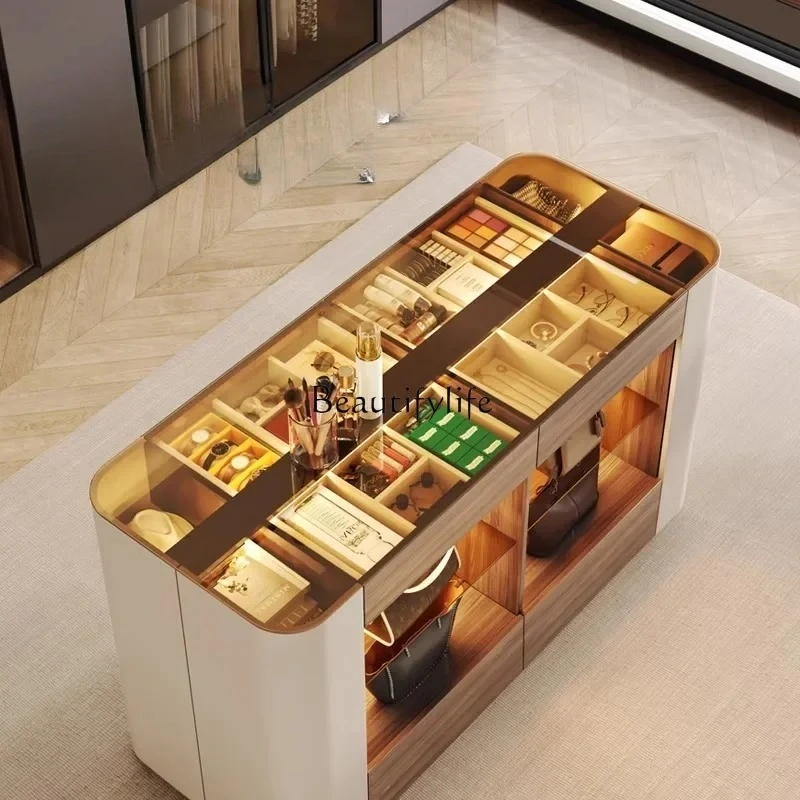 

Italian light luxury jewelry cabinet, bedroom, bedside display, cloakroom, household floor-to-ceiling storage cabinet