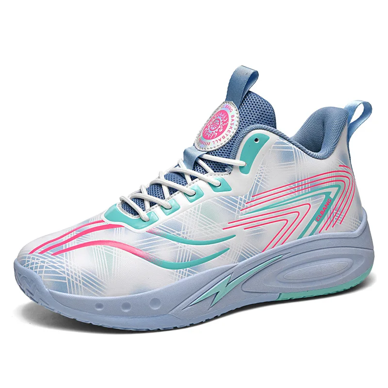 Outdoor Court Basketball Shoes Non Slip Rubber Sole Wear Resistant High Top Design Breathable Comfort Daily Training Athletic