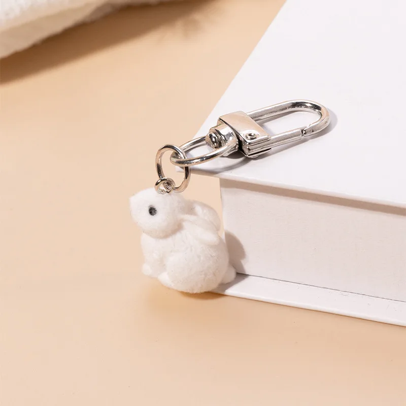 Cartoon Resin Keychain Backpack Pendant Flocking Keychain For Bag Accessories Gift Girls