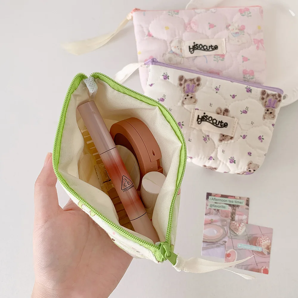 

Fashion Small Fresh Cotton Coin Wallet Flower Pattern Zipper Coin Purses Lady Girls MakeUp Bag Key Money Storage Bag 2025