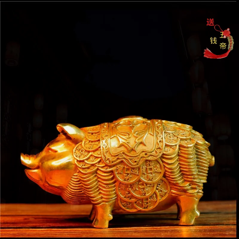Pure Copper Pig Ornaments Recruitment Pig Saving Pot Zodiac Metal Pig Crafts Office Living Room Desktop Fill Missing Corners