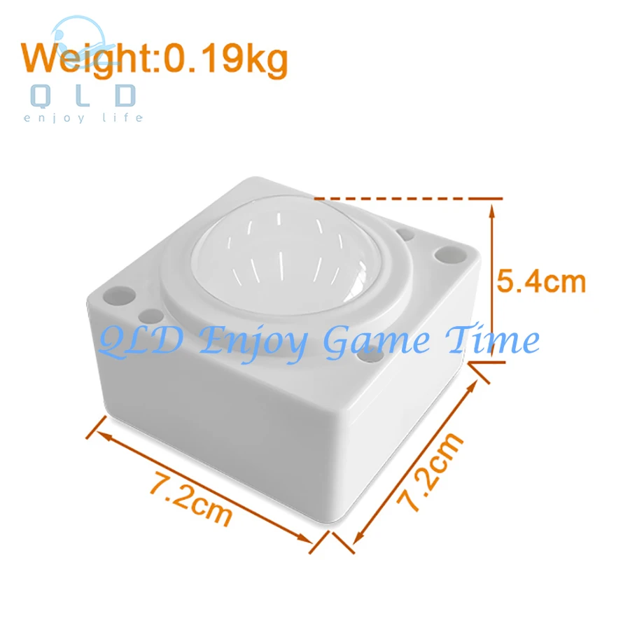ماوس USB مضيء بإضاءة LED لكرة التتبع، قطر 2 بوصة لأجهزة الكمبيوتر الشخصية التي تعمل بنظام Windows وLinux وAndroid Arcade Game، يدعم توصيل أزرار عصا التحكم #5