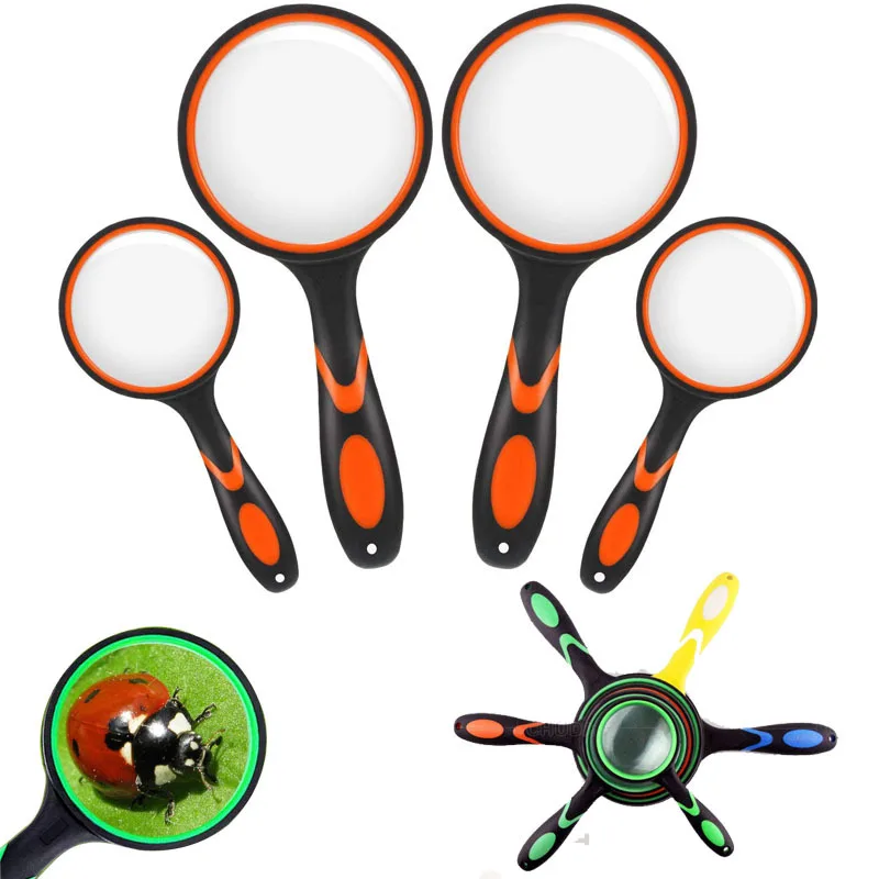 10X Magnifying Glass For Kids Seniors Handheld Reading Magnifier 50mm Magnifying Lens For Reading Science Nature Exploration