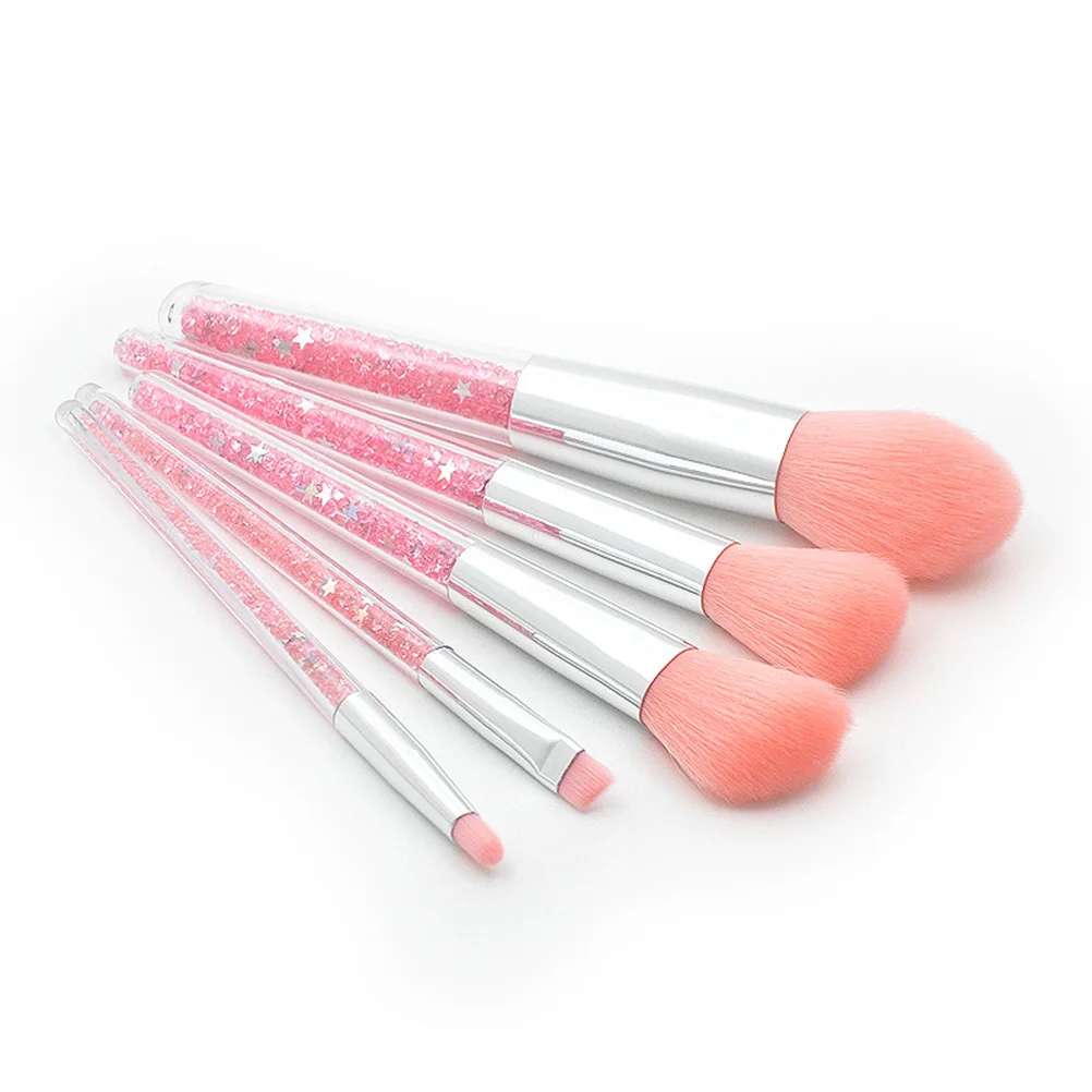 5-teiliges 1-Set Make-up für Damen, Premium-Kosmetik-Pinsel-Set, kein Ausfallen, dichte Borsten, professionelle Make-up-Tools, Puderpinsel für den Alltag