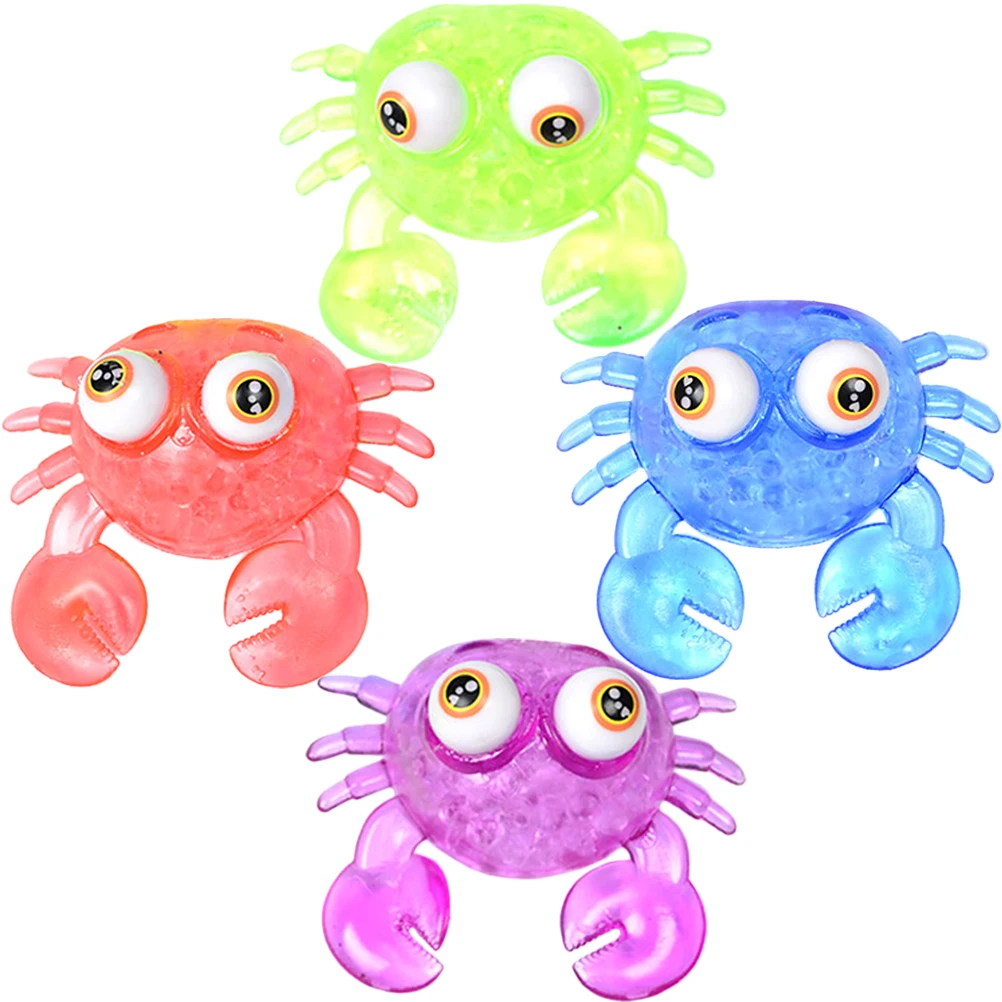 

4 Pcs Release The Ball Crab Squeeze Toys Anti Stress Elastic Pressure Adorable Lovely Household