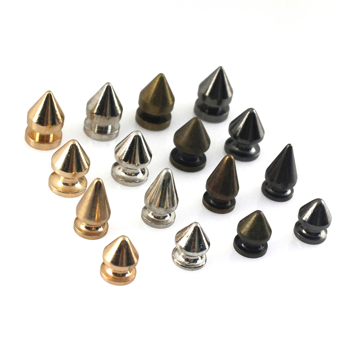 10pcs Solid Metal Screwback Cone Studs Bullet Spikes Punk Rivets for Leather Craft Bag Garmet Shoes Decor Pet Collar Anti-bite