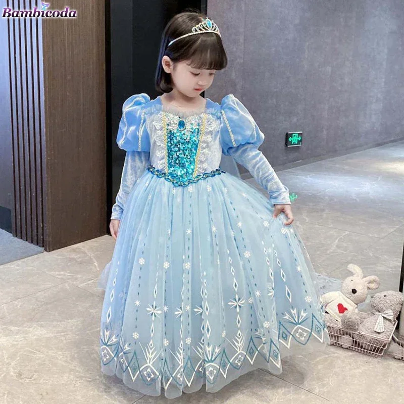 2024 New Year dresses for girls suit of snow poppy cosplay dresses Princess El SA dress Carnaval CHILDREN'S clothing