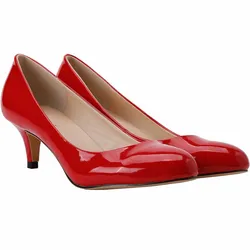 6cm Spike Heel Ladies Red Wedding Shoes 2024 Shallow Women Pumps Concise Patent Leather Pointed Work Dress Shoe Woman High Heels