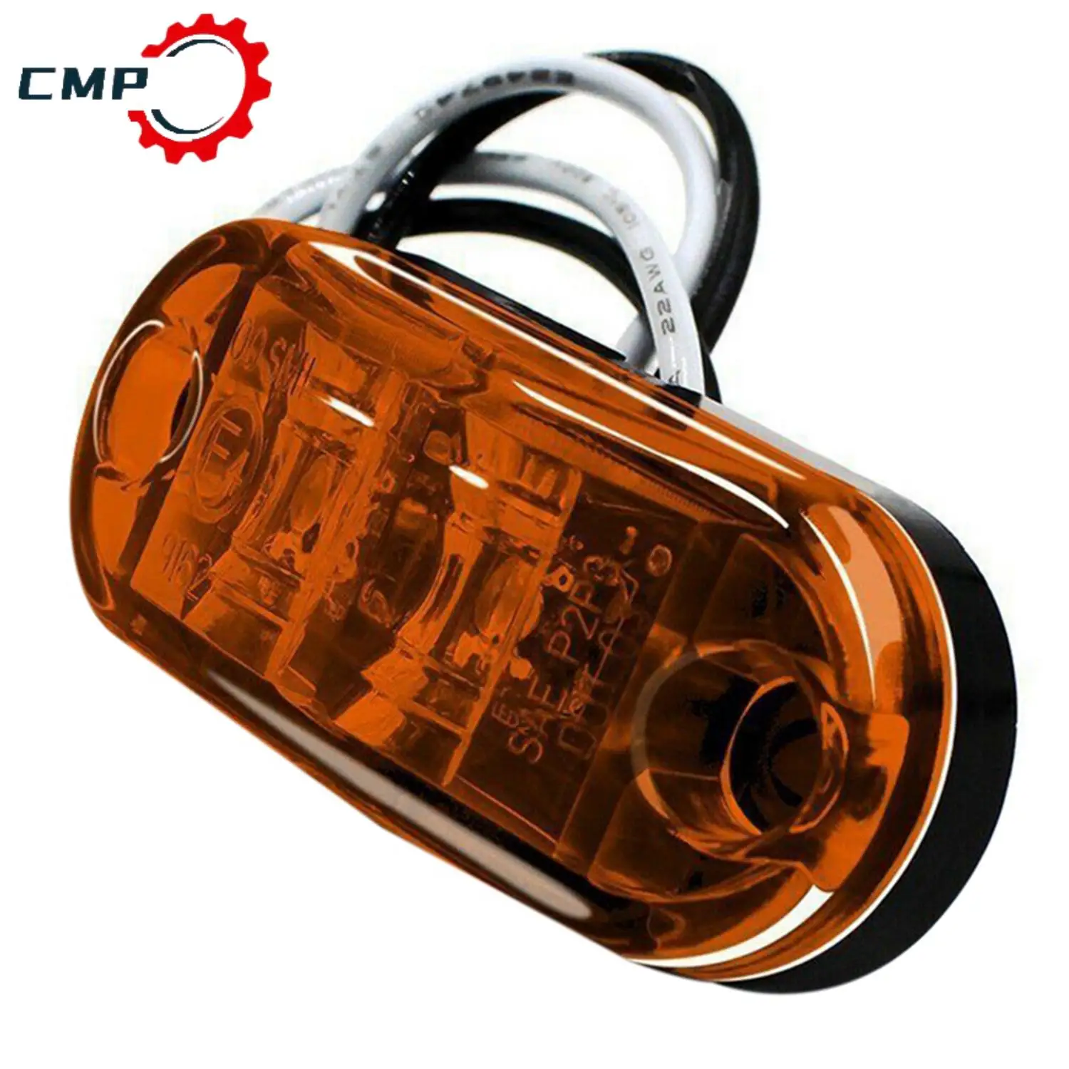 

10Pcs Amber 2 Led Oval Clearance Trailer Lights Car Truck Side Marker Tail Lamp 12V 24V LED Truck Accessories Auto Parts