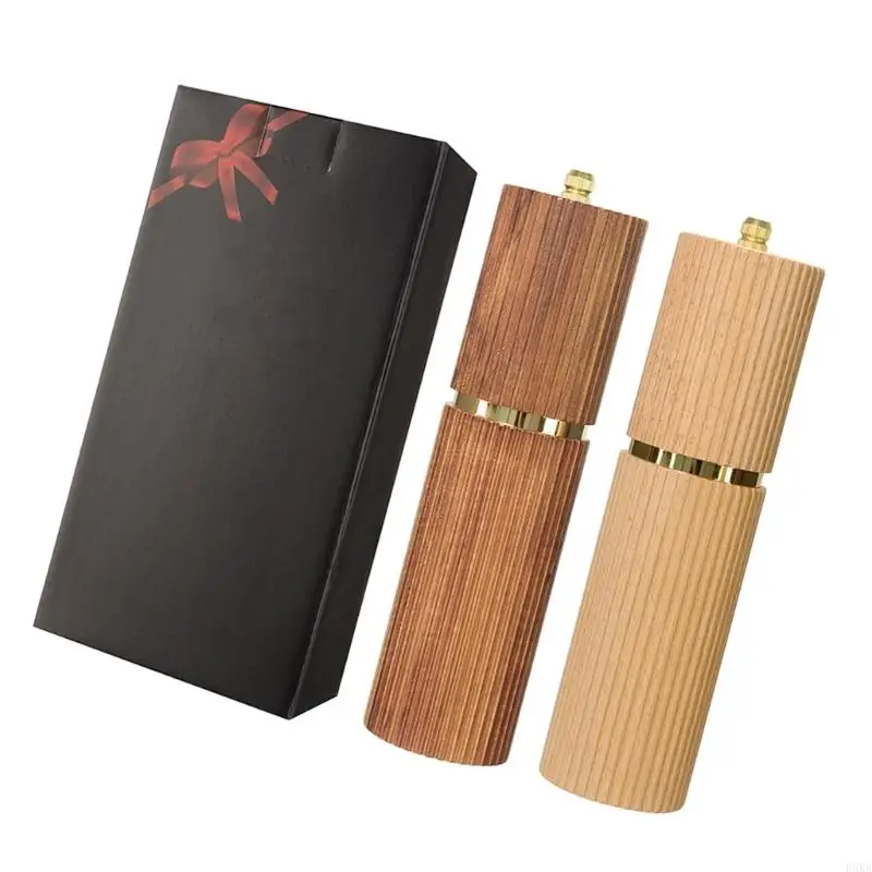 Wooden Pepper Grinder Manual Mill Adjustable Coarseness, Refillable for Kitchen, Table, Cooking, Seasoning Peppercorns &