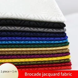 Chinese Jacquard Brocade Fabric By Meters for Dress Bag Cheongsam Diy Sewing Cloth Textile Glossy Comfortable Plain White Blue