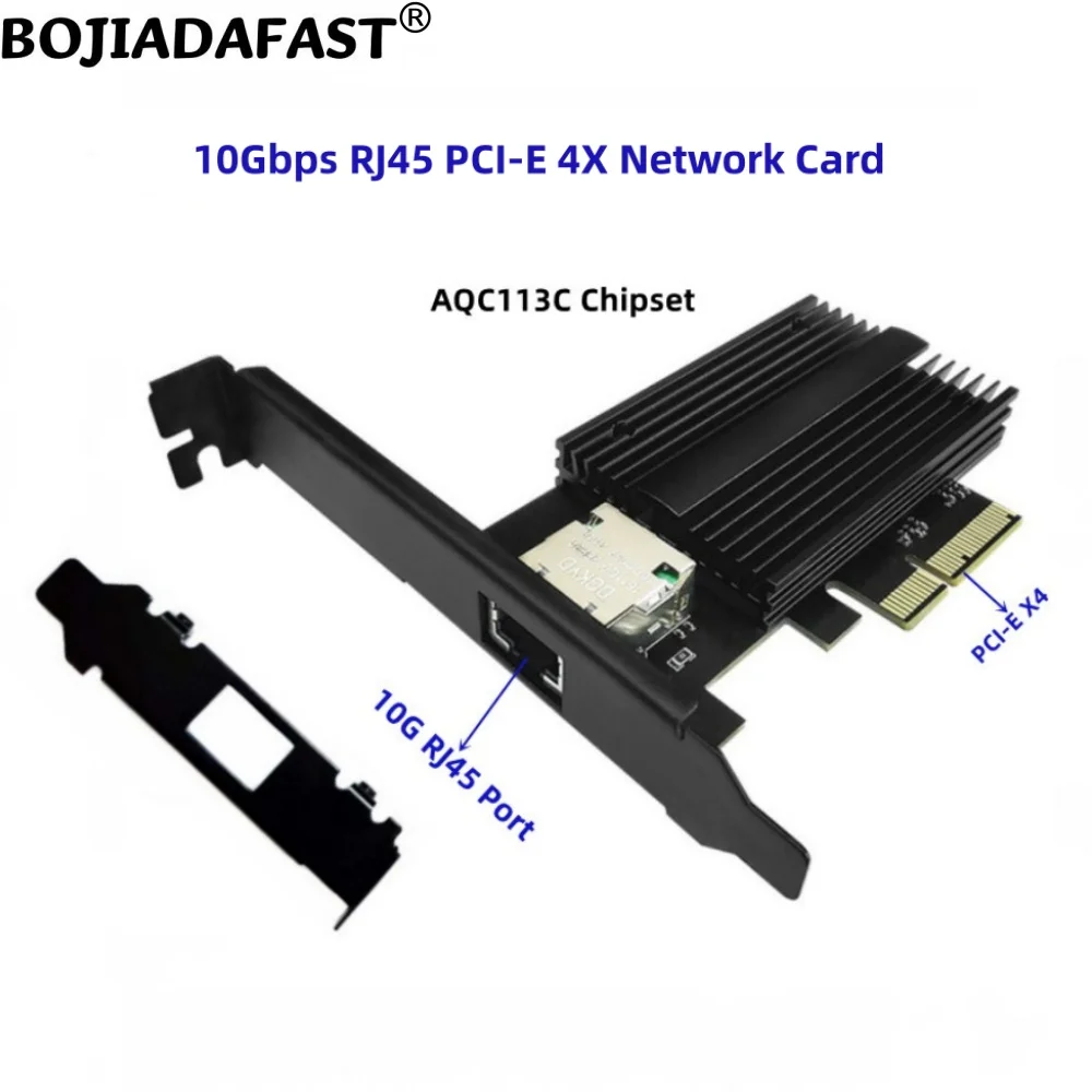 

Серверные сетевые карты 10 Гбит/с RJ45 к PCI Express X4 PCI-E 4X AQC113C Поддержка Windows 10 11