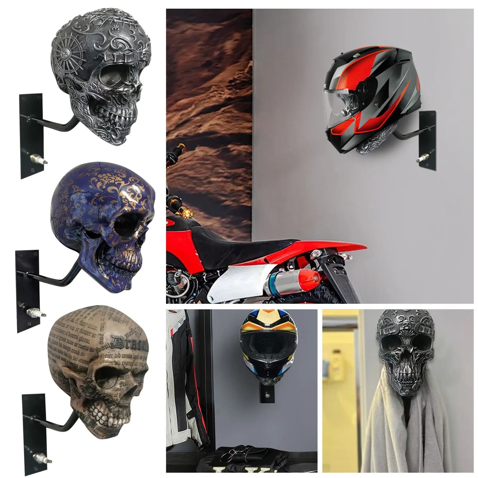 

Новинка, держатель для мотоциклетного шлема, многопропилевой кронштейн из смолы, украшение для головы, стены, креативные съемные поделки