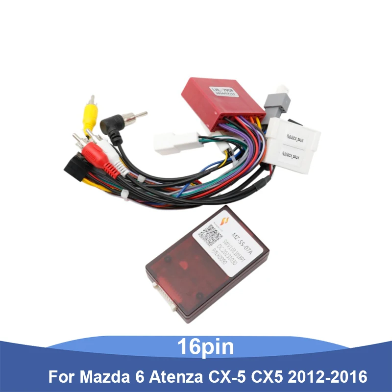 16Pin Radio Wiring Harness CANBUS Decoder For Mazda 6 Atenza CX-5 CX5 2012-2016 Android Car Stereo Cable