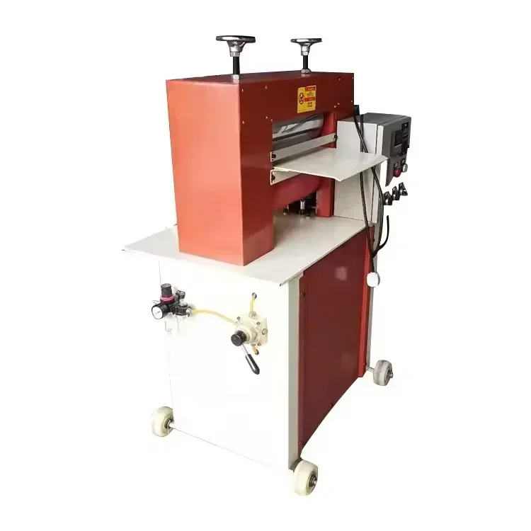 New Condition Automatic Pneumatic Leather Roller Polishing/Flattening Machine Embossing Skiving Motor Core Component Leather