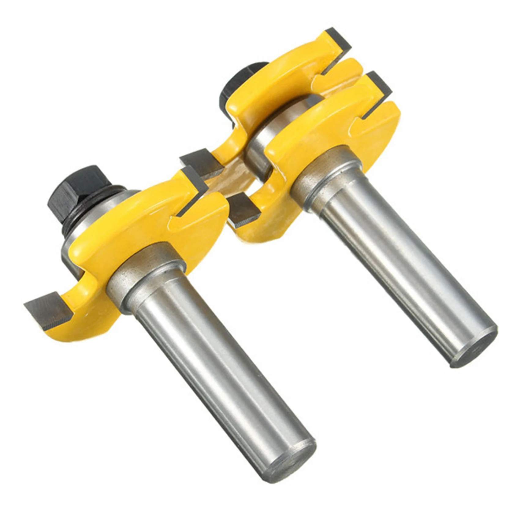CYCLI-Tongue And Groove Set,Router Bit Set,Wood Door Flooring 3 Teeth Adjustable ,1/2 Inch Shank T Shape (10Pcs)