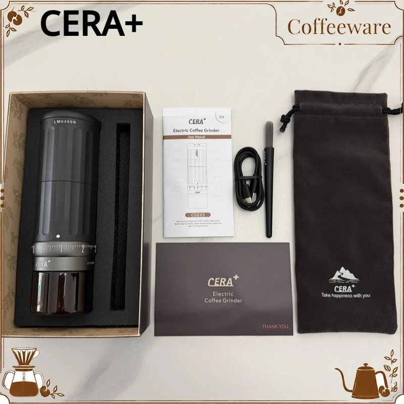 Cera Portable Electric Coffee Grinder Adjustable USB Rechargeable For Home Outdoor Espresso Americano Use
