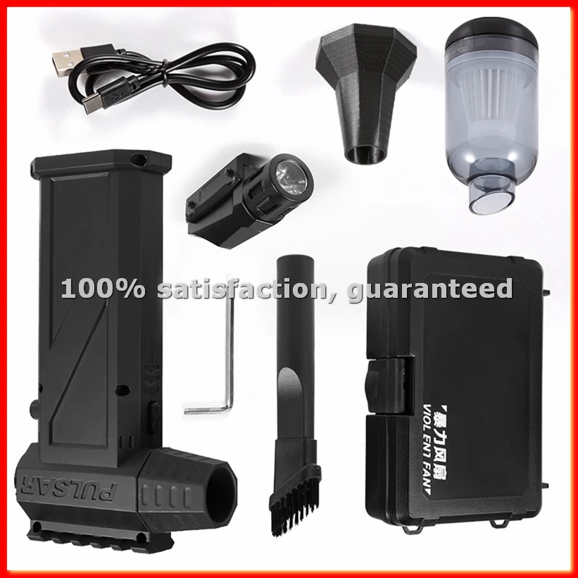 

Turbo Jet Fan Compressed Air Duster 140000RPM Violent Blower Industrial Duct Fan with Flashlight for PC Car Clean-A25R