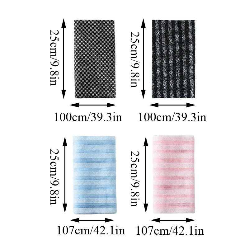 100cm Exfoliating Washcloth Back Scrubber For Shower Women Men Soft Multi-Function Foam Bath Towel Ultra-Long Exfoliating Towels