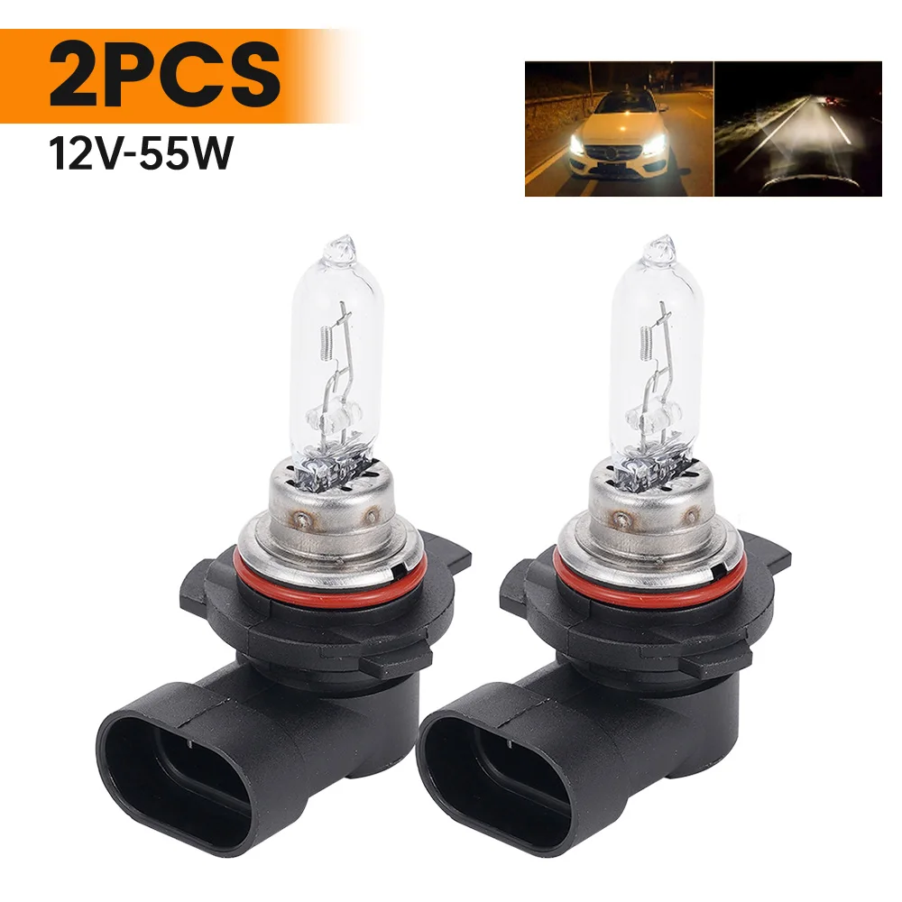 1 قطعة/2 قطعة Hir2/9012 12V55W ضوء واضح عالية الطاقة الأبيض شكل السيارة عالية شعاع/منخفضة شعاع لمبة قطع غيار السيارات لمبة السيارة