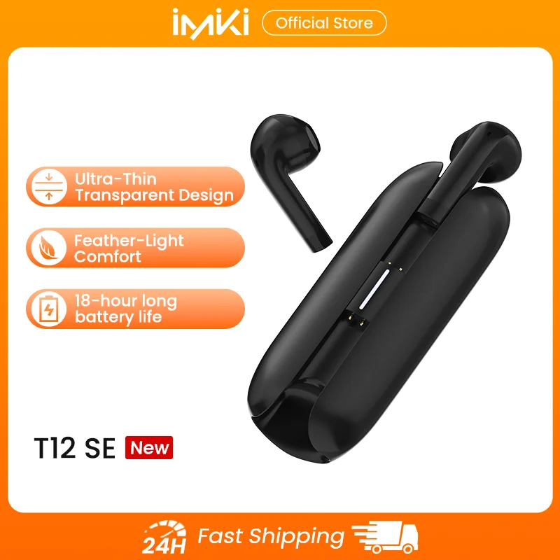IMIKI T12SE  Earbuds Bluetooth Support AAC  SBC Long Battery Life BT V5.3 Fast Slide to Open The Earbuds
