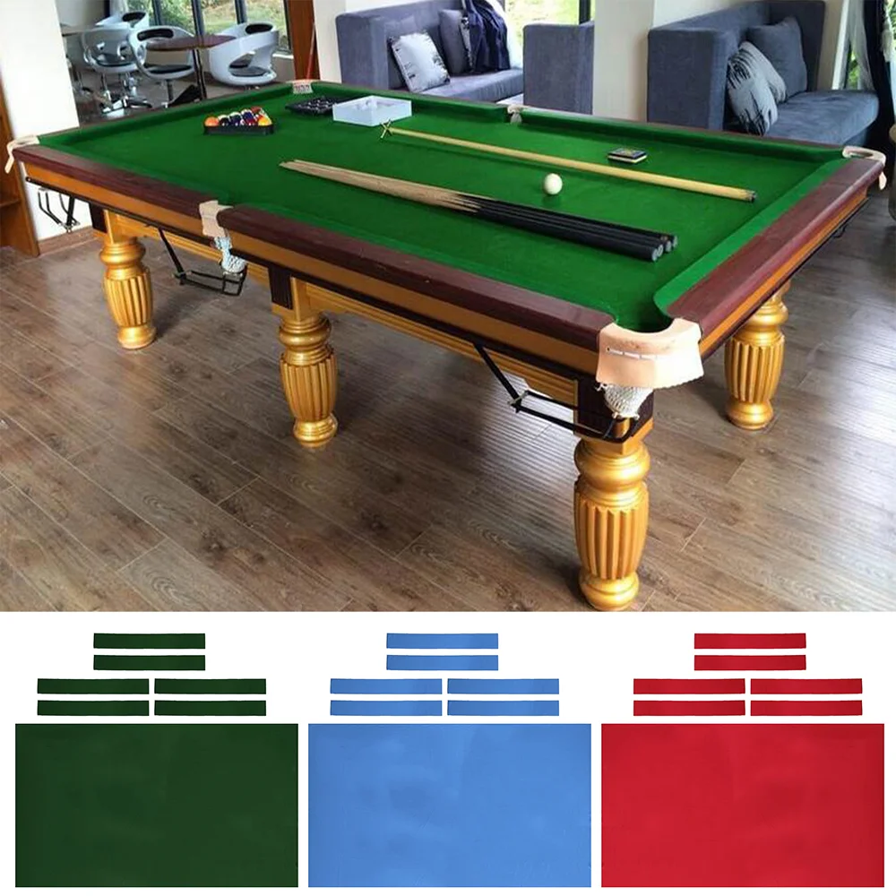 

7ft/8ft/9ft Billiards Pool Tablecloth with Cushion Strips Snooker Cloth Felt Premium Billiard Table Cover Snooker Cloth Felt Set