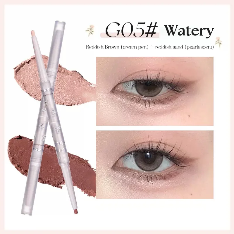 FLORTTE Nice to Meet Chu Double-Headed Silkworm Eyeshadow Pen and Eyeliner Suborbital Hypertrophic Orbicularis Pen Makeup