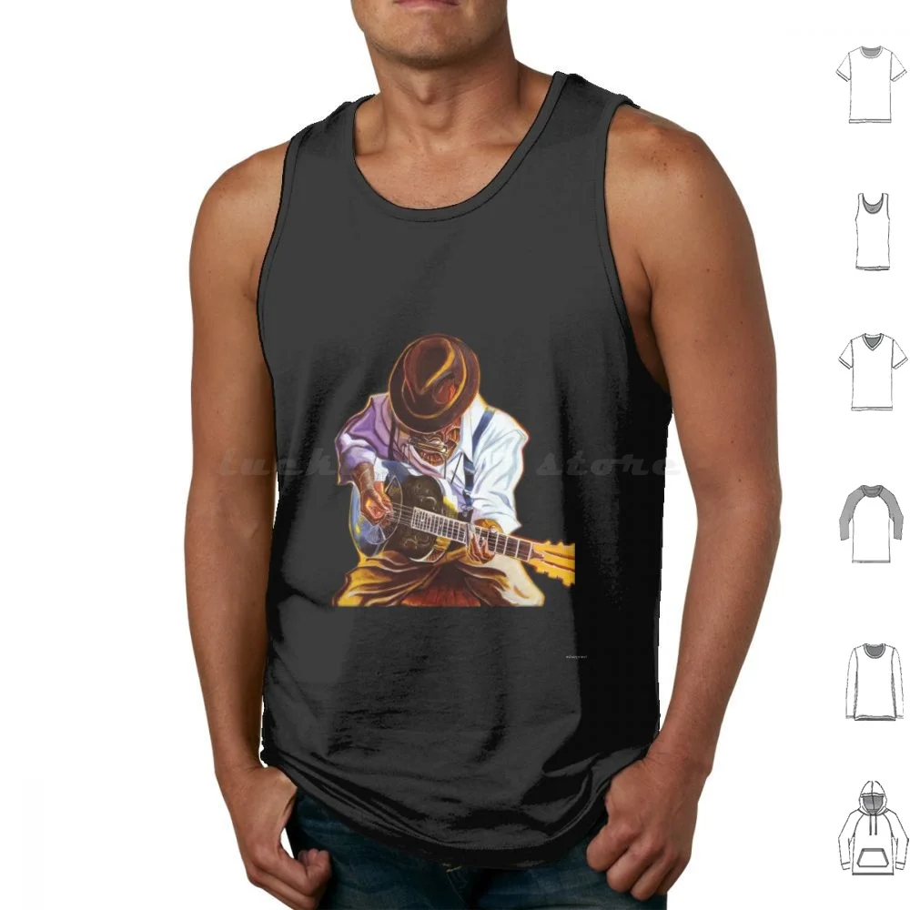 

Blues Man 01 Tank Tops Print Cotton Blues Man Blues Guitar Harmonica Muddy Waters John Lee Hooker Sonny Boy Williamson