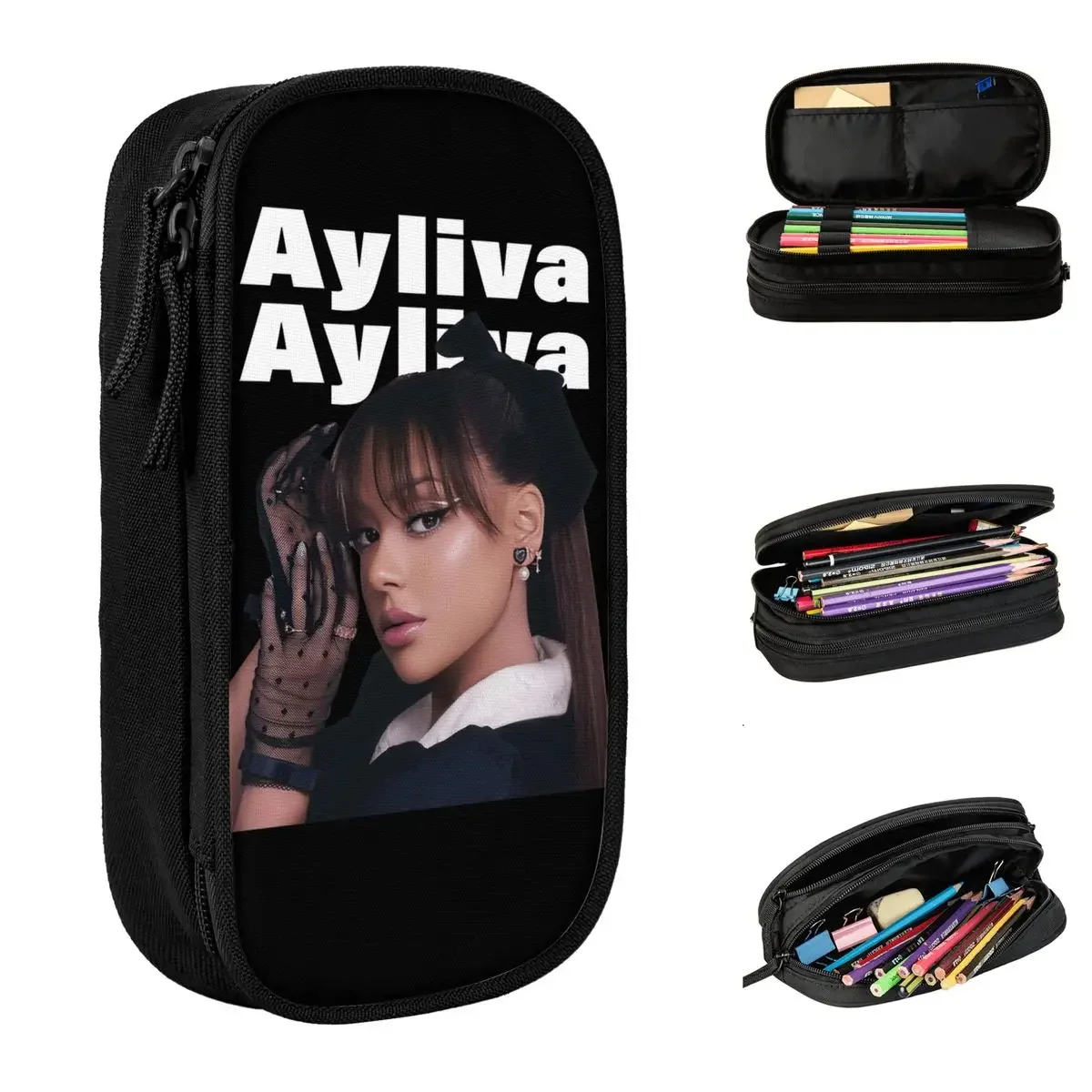 

Ayliva Singer Pencil Case Music Pencilcases Pen Box for Girls Boys Large Storage Bags Students School Gift Accessories