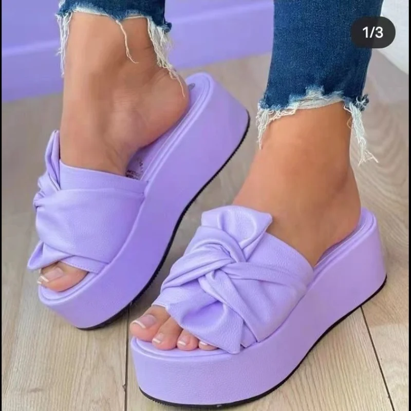 

2023 Summer Platform Sandals for Women Fashion Casual Hemp Wedges Slippers Thick Sole Open Toe Outdoor Beach Woman Walking Shoes