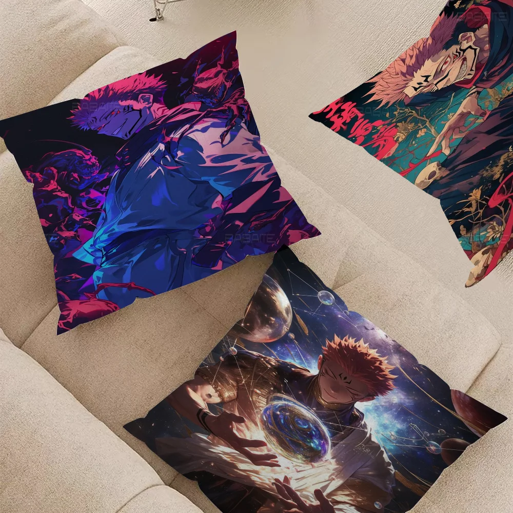 

Jujutsu Kaisen Ryomen Sukuna Pillowcase Toon Gift Cushion Cover Bedroom Home Sofa Chair Seat Decor Pillow Case