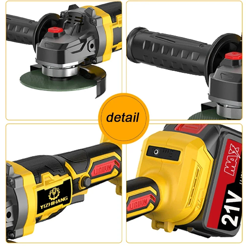 L Brushless 125mm Grinder Multifunctional Variable-speed Electric Tools 21v High-speed Electric Hardware Angle Grinder
