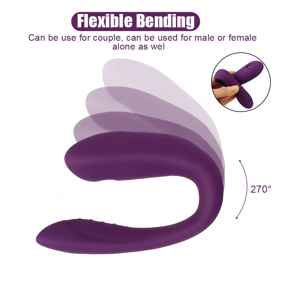 G-spot Vibrator U Shape Bendable Sucking Vibrator Couple Share Sex Toys for Couple Clitoris Vagina Stimulator Vibrator