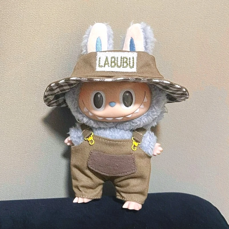 

Labubu 3,0 рюкзак, брюки со шляпой и обувью, одинаковый костюм 17 см, модная кукольная одежда, одежда для куклы, аксессуары для одежды