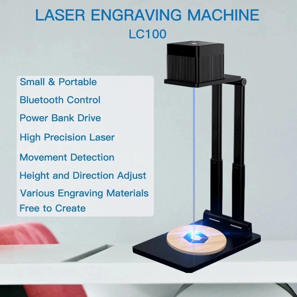 Laser Engraver Machines Portable Laser Engraving with App Control High Engraving Accuracy for DIY Logo Design Mini Laser Printer