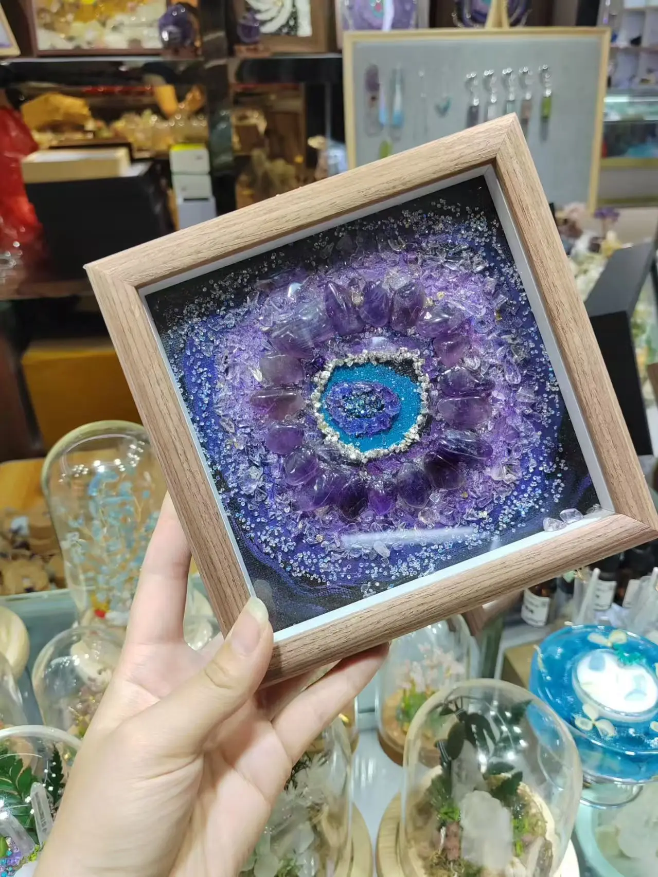 

Hand-painted natural crystal mineral decorative items - Five Elements Series