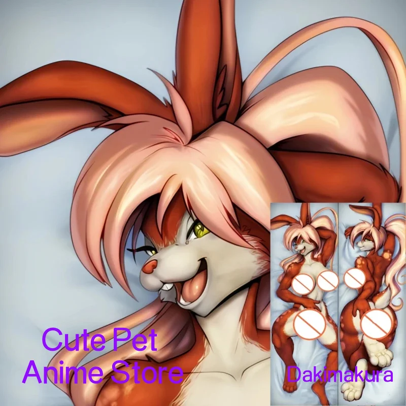 

Dakimakura Anime Pillow Case Original Animal Orcs Rabbit Double-sided Print Of Life-size Body Pillowcase Gifts Can be Customized