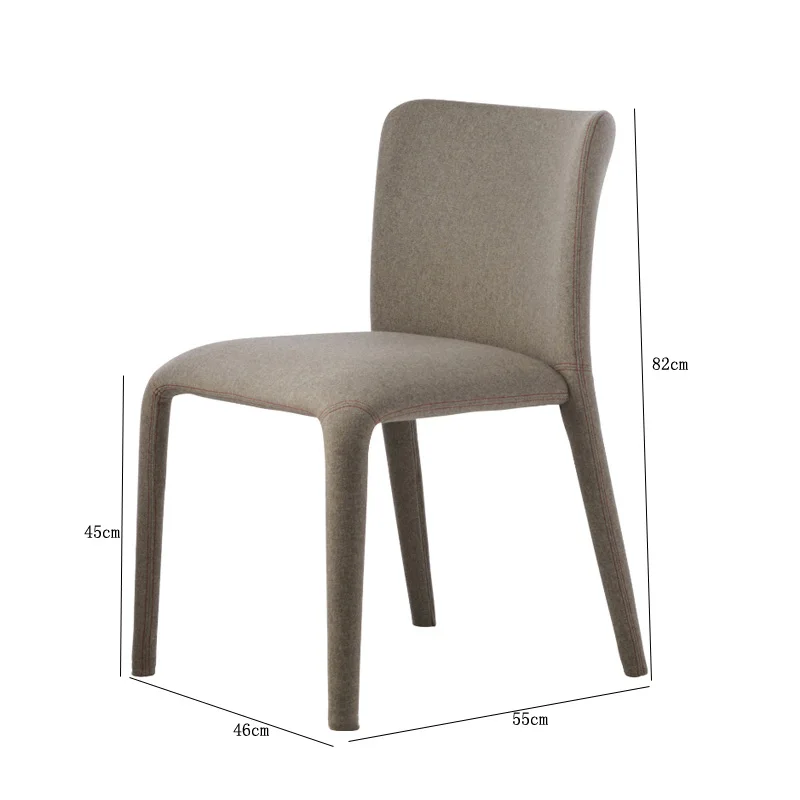 Stainless Steel Luxury Dining Chair Leather Single Leisure Minimalist Dining Chair Armrest Dressing Silla Cocina Home Furniture