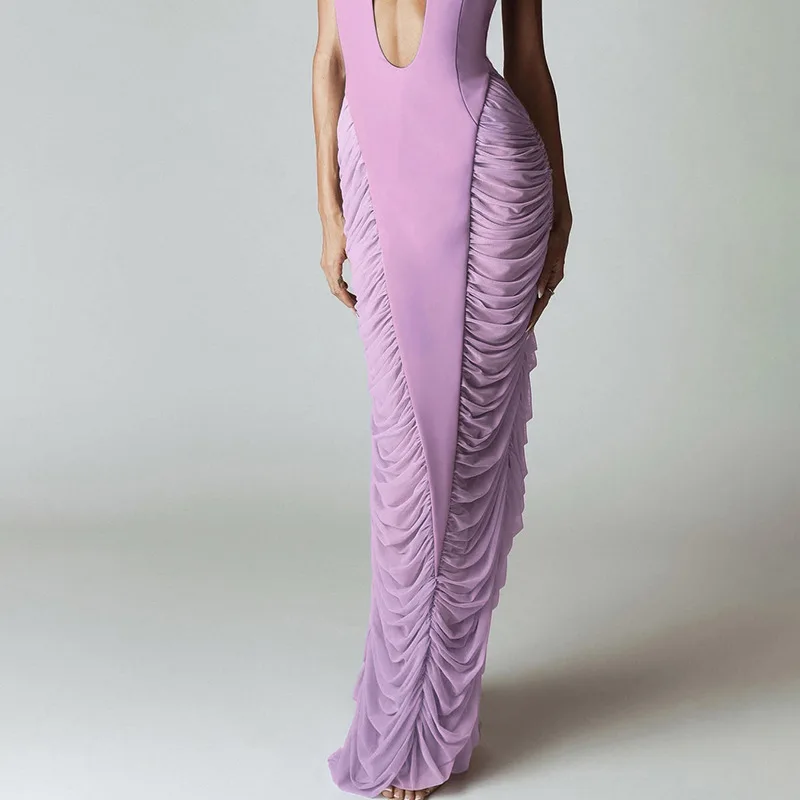 ชุดเดรสเข้ารูปสำหรับงานปาร์ตี้กลางคืน ผู้หญิงสง่างาม เปิดหลัง งานเลี้ยงเต้นรำ งานฉลอง งานแต่งงาน งานเลี้ยงต้อนรับ สวยหวาน